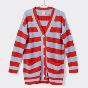 BANDO Red and Blue Striped Cardigan SM/M